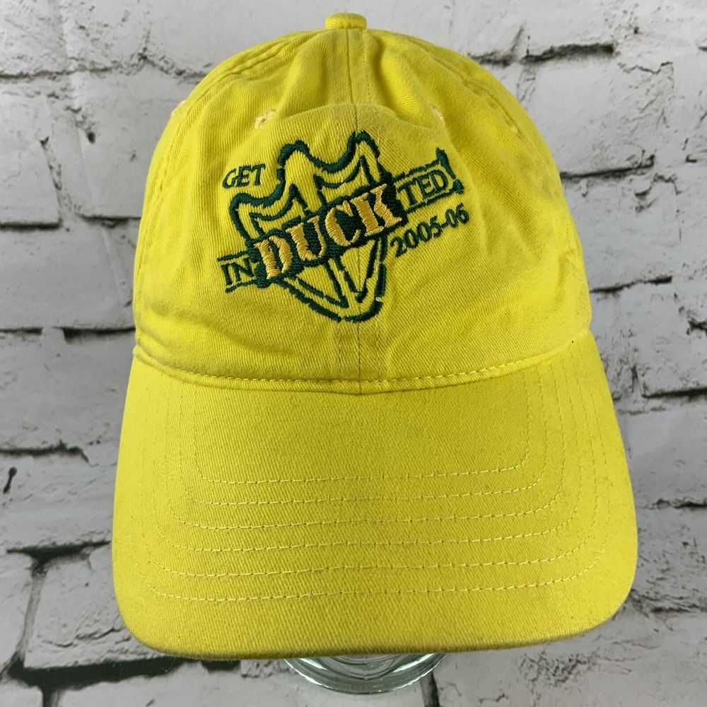 Get InDUCKted 2005-06 Ball Cap Hat Yellow Adjustable Strap Back Flaw